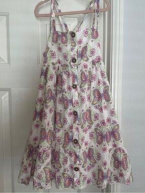 Joie Girls' White Butterfly Print Button-Front Sundress size 8
